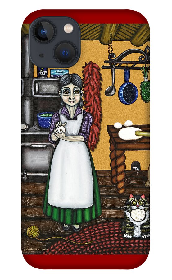 Cook iPhone 13 Case featuring the painting Abuelita or Grandma by Victoria De Almeida