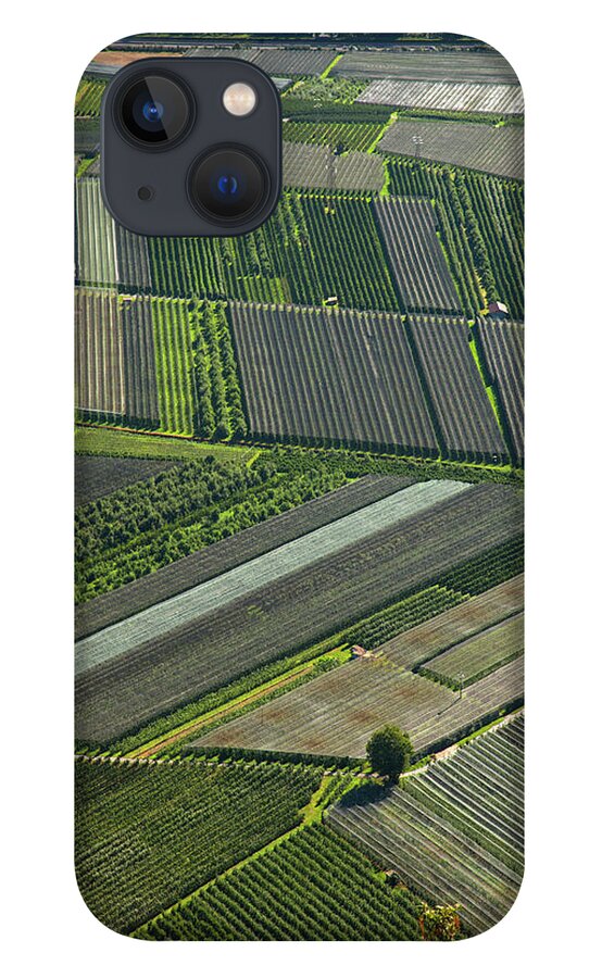 In A Row iPhone 13 Case featuring the photograph Aerial View Of Crop Fields by Henglein And Steets