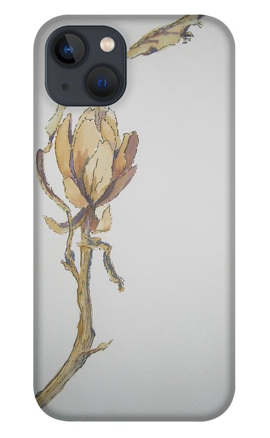 Pen And Ink iPhone 13 Case featuring the painting Felled by the Frost by Maria Hunt