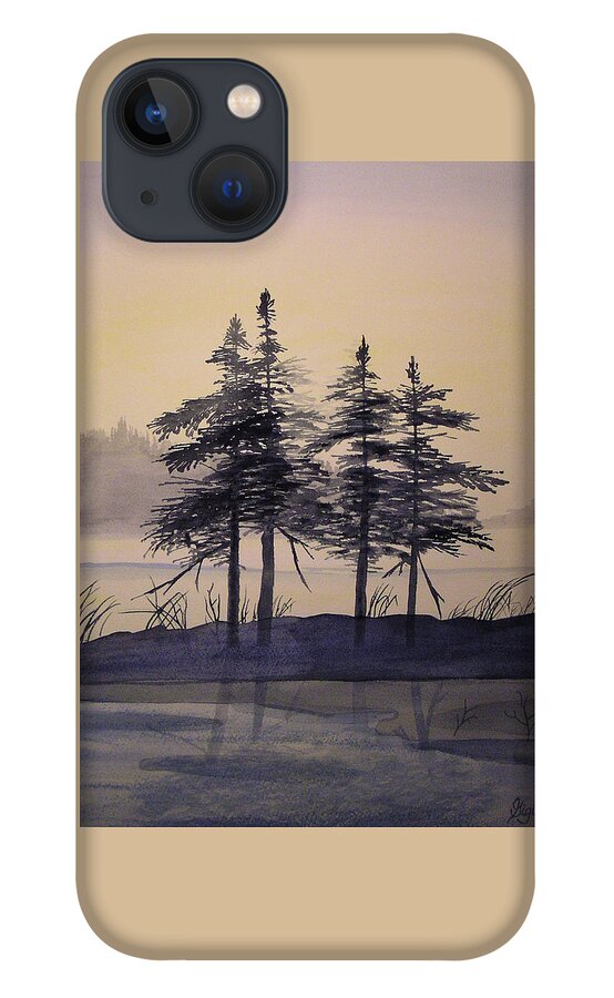 Sunrise iPhone 13 Case featuring the painting Aguasabon Trees by Gigi Dequanne