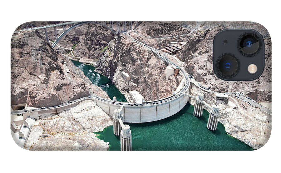 Reservoir iPhone 13 Case featuring the photograph An Aerial View Of The Hoover Dam by Jennifer sharp