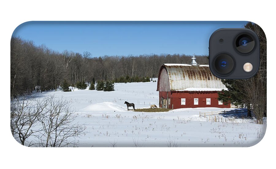 Americana iPhone 13 Case featuring the photograph an American Frozen Pasture by Dan Hefle