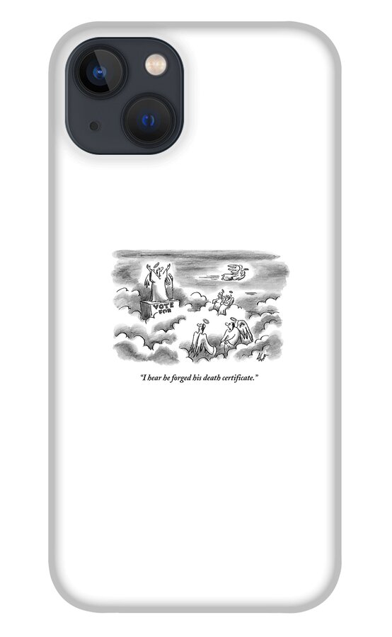 An Angel Is Giving A Political Speech In Heaven iPhone 13 Case