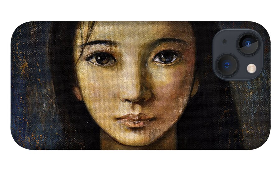 Portraits Oil Painting iPhone 13 Case featuring the painting An Enigmatic Face by Shijun Munns