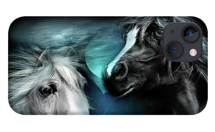 Horse iPhone 13 Case featuring the mixed media Arabian Moon by Carol Cavalaris