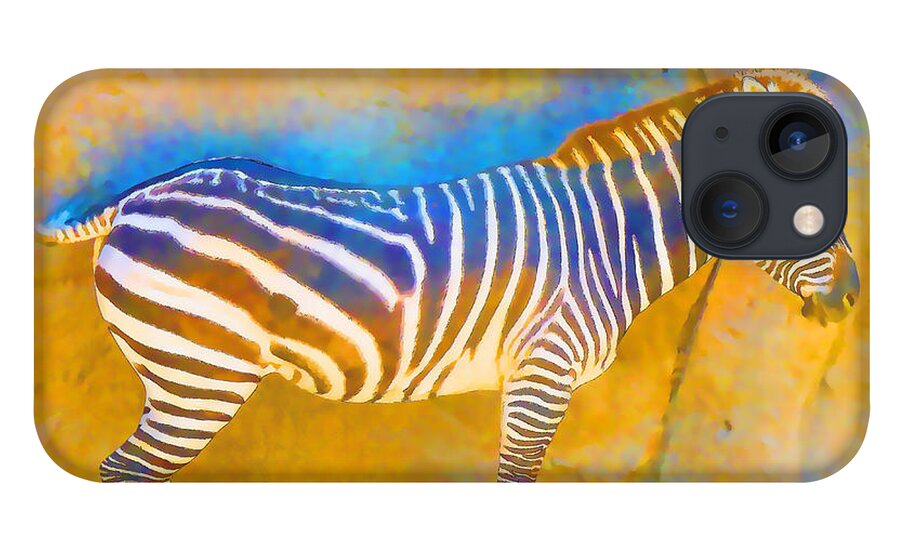 Animal iPhone 13 Case featuring the painting At the Zoo - Zebras by Douglas MooreZart