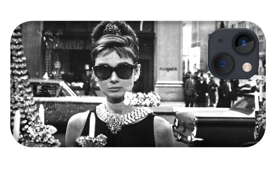 Audrey Hepburn iPhone 13 Case featuring the digital art Audrey Hepburn Breakfast at Tiffany's by Audrey Hepburn