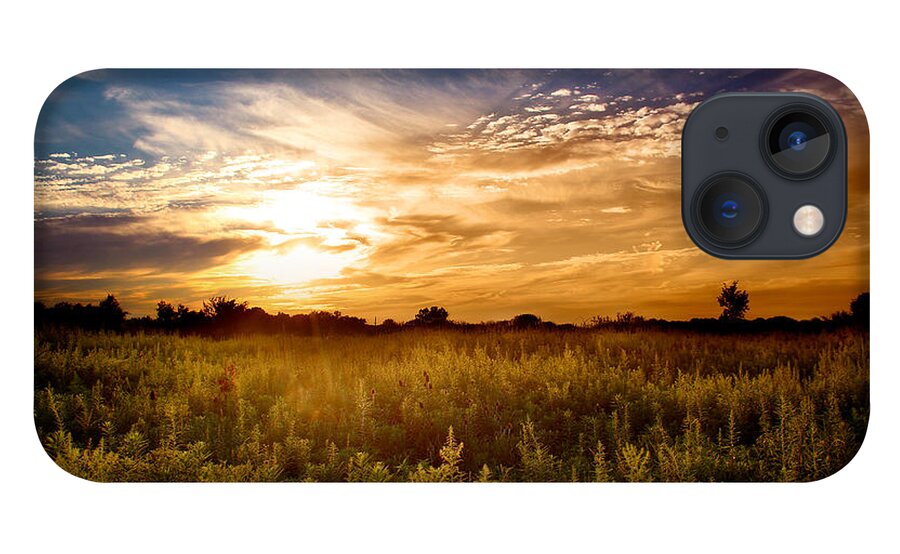 Sunset iPhone 13 Case featuring the photograph August Sunset in the Meadow by Rob Blair