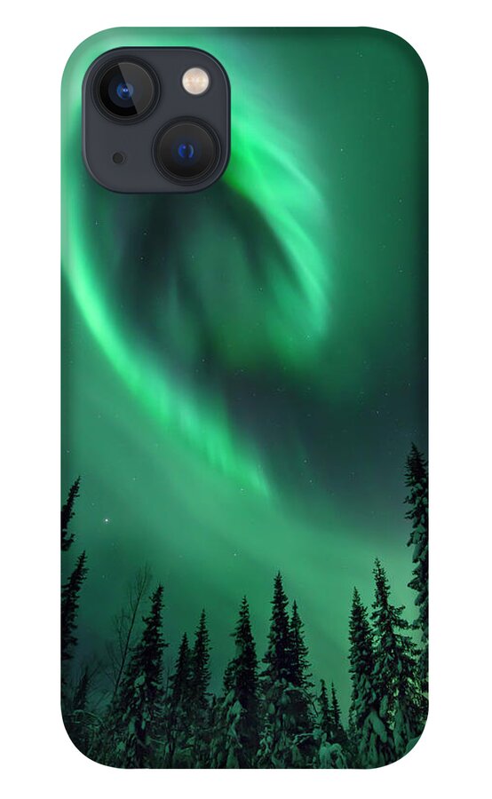 Tranquility iPhone 13 Case featuring the photograph Aurora In A Frozen Forest In Kiruna by David Clapp