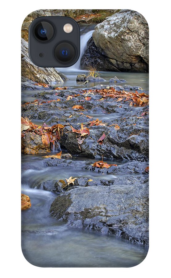 Arkansas iPhone 13 Case featuring the photograph Autumn Leaves at Little Missouri Falls - Arkansas - Waterfall by Jason Politte