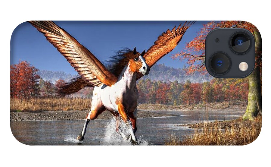 Pegasus iPhone 13 Case featuring the digital art Autumn Pegasus by Daniel Eskridge