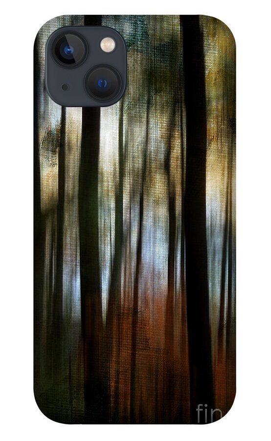 Abstract iPhone 13 Case featuring the digital art Autumn Woods by Jayne Carney