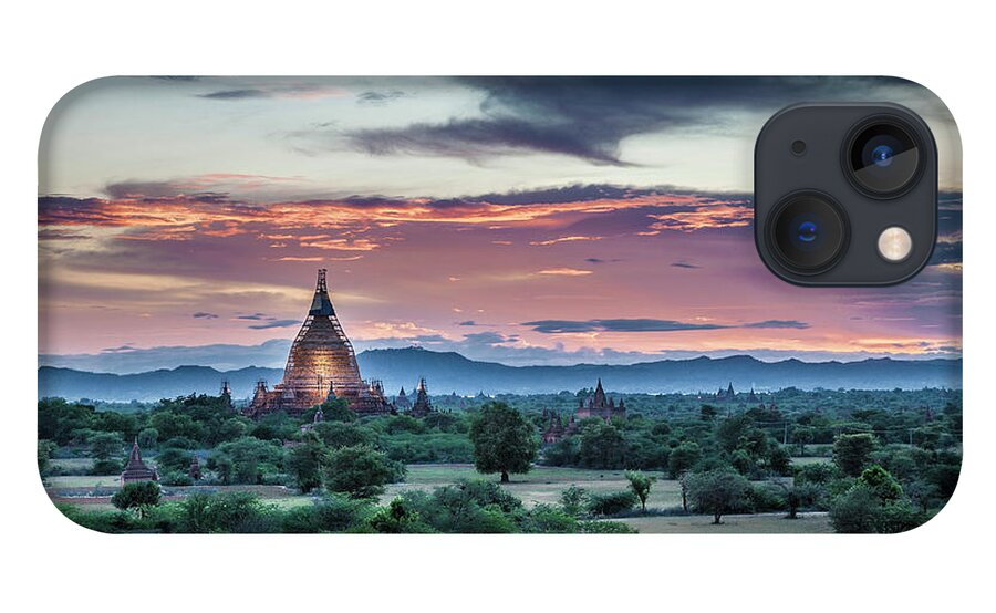 Tranquility iPhone 13 Case featuring the photograph Bagan Sunset II by Www.sergiodiaz.net