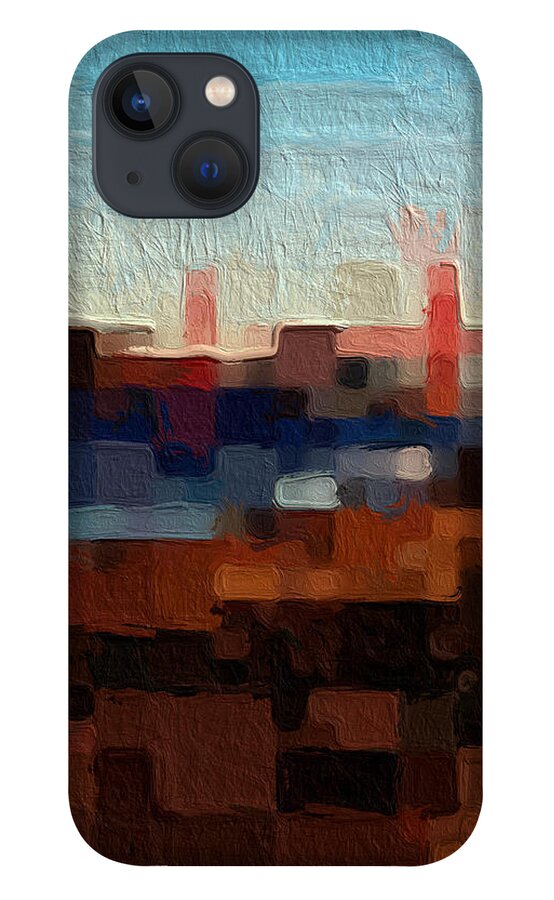 Abstract Art iPhone 13 Case featuring the painting Baker Beach by Linda Woods
