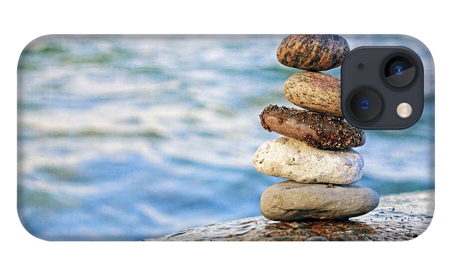 Pebbles iPhone 13 Case featuring the photograph Balanced Pebbles by Charline Xia
