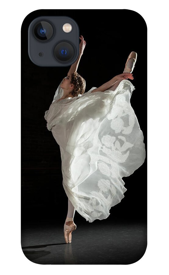 Ballet Dancer iPhone 13 Case featuring the photograph Ballerina Performing Attitude In by Nisian Hughes