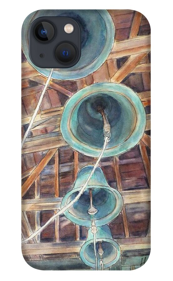 Bulgaria iPhone 13 Case featuring the painting Bells of Cherepish Monastery Bulgaria by Henrieta Maneva