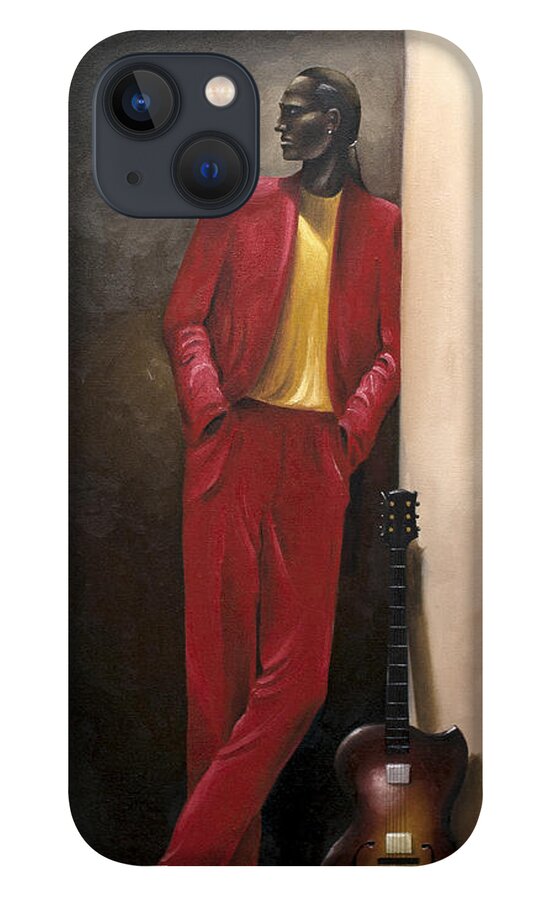 Black Fine Art iPhone 13 Case featuring the painting Between Takes by Clement Bryant