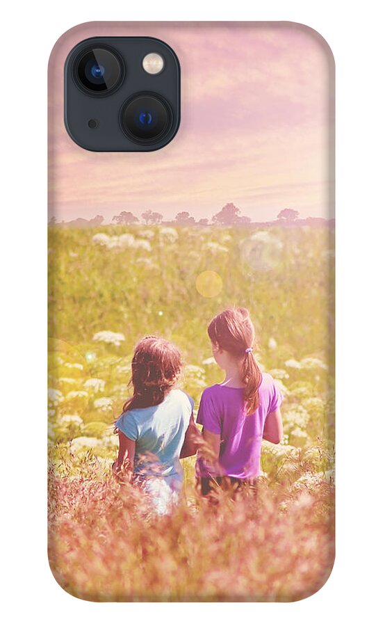 Girls iPhone 13 Case featuring the digital art BFF by Linda Lees