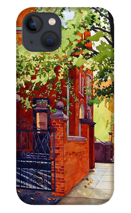 Watercolor iPhone 13 Case featuring the painting Big Brick Wall by Mick Williams