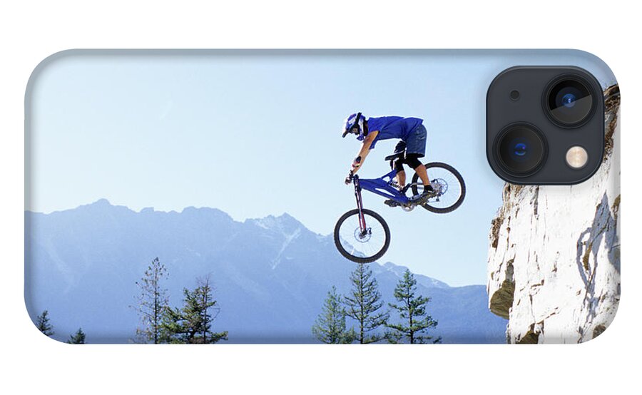Action iPhone 13 Case featuring the photograph Biker Freeriding In Pemberton, Bc by Scott Markewitz