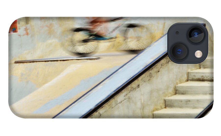 Bmx Bike iPhone 13 Case featuring the photograph Biking the Skateboard Park by Kae Cheatham