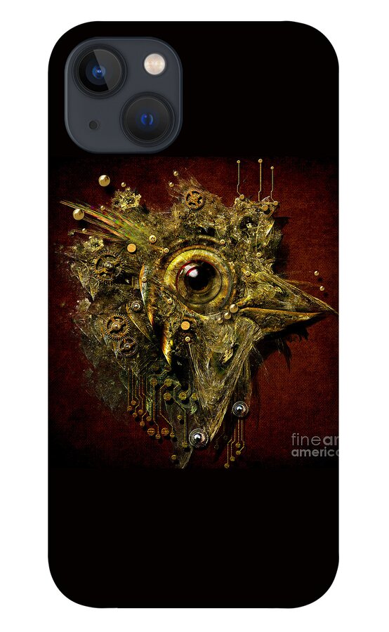 Digital Art iPhone 13 Case featuring the digital art Birdmachine by Alexa Szlavics