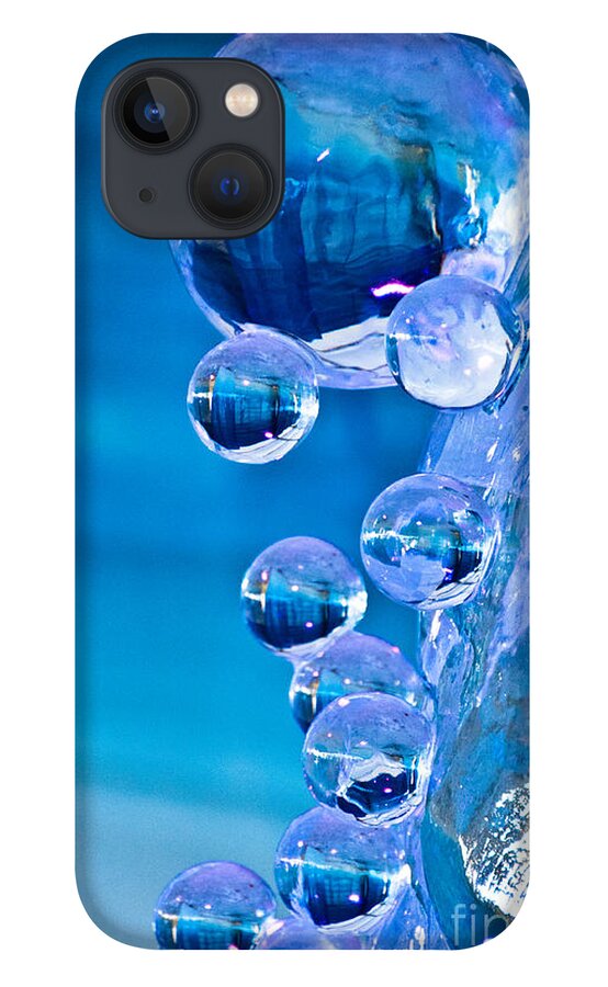  Winterlude iPhone 13 Case featuring the photograph Blue Ice Bubbles by Cheryl Baxter