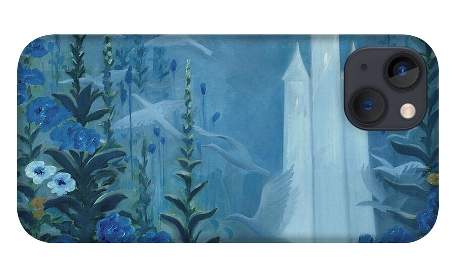 Blue iPhone 13 Case featuring the painting Blue Morning by Tone Aanderaa