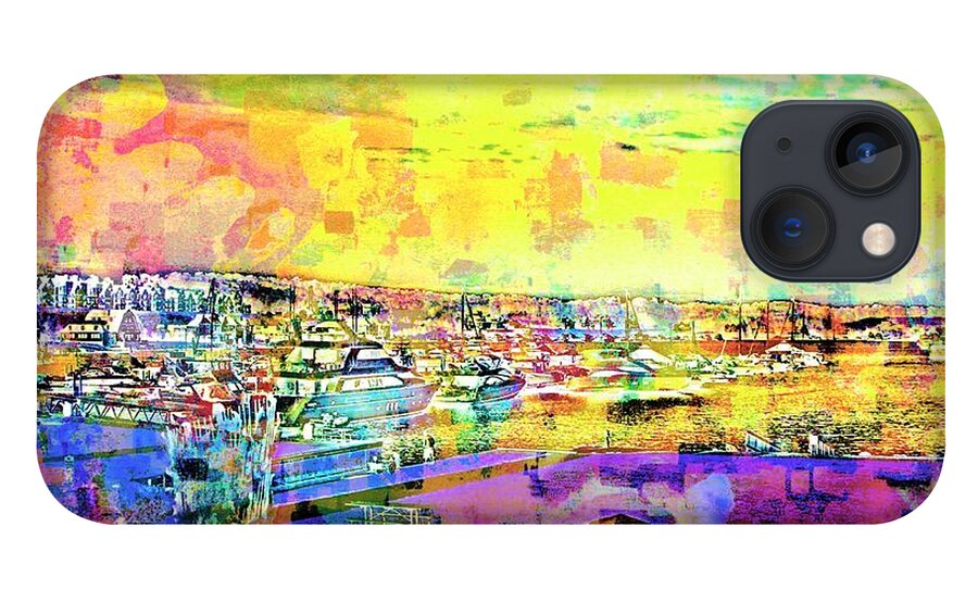 Modern Art iPhone 13 Case featuring the painting Boat Harbor by Steven Pipella