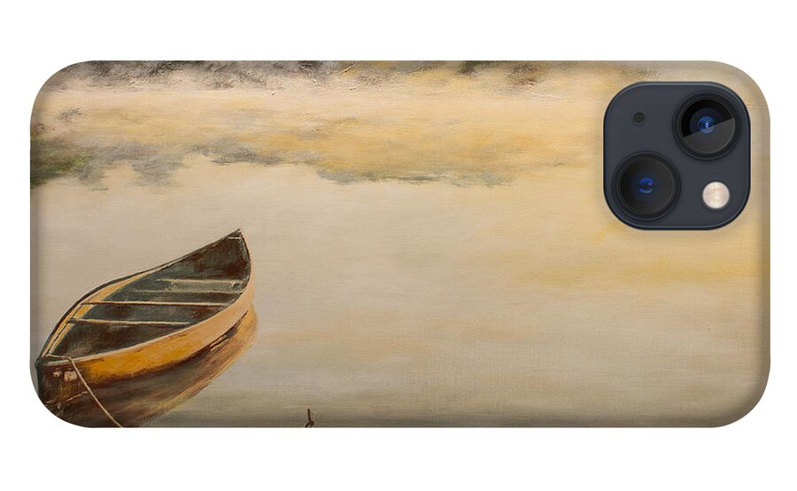 Boat iPhone 13 Case featuring the painting Boat on Water by Katrina Nixon