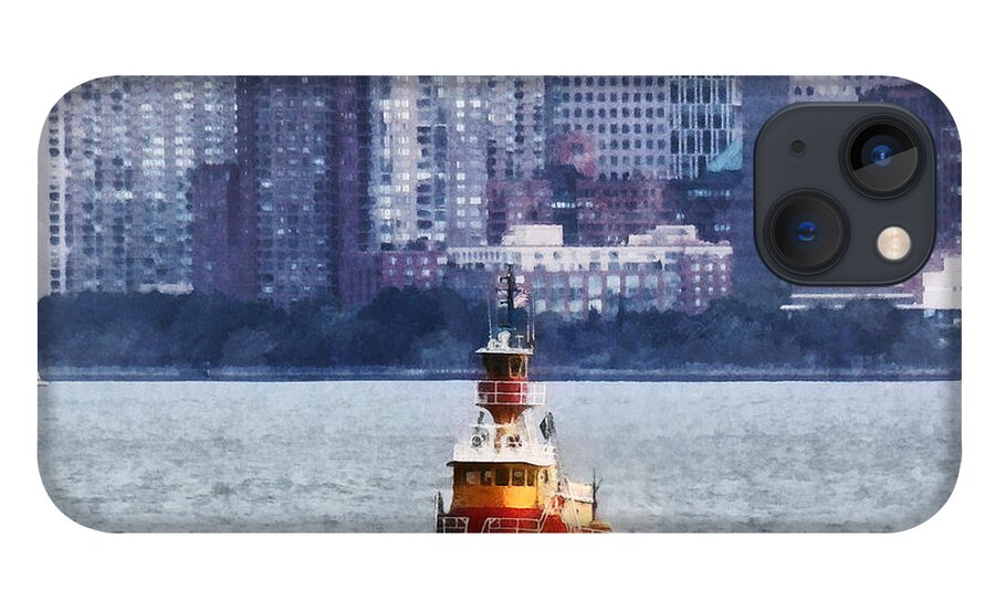 Boat iPhone 13 Case featuring the photograph Boat - Tugboat By Manhattan Skyline by Susan Savad