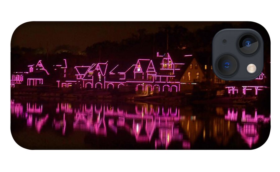 Philly iPhone 13 Case featuring the photograph Boathouse Row in Pink by Ed Sweeney