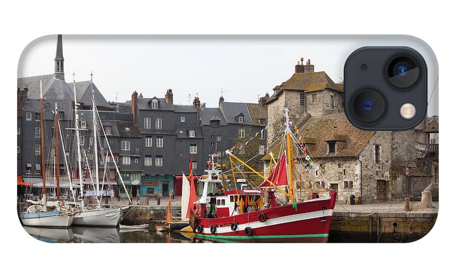 Tranquility iPhone 13 Case featuring the photograph Boats In The Old Port Of Honfleur by Studio Box