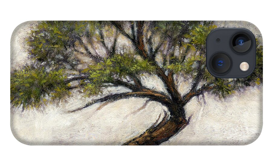 Bonsai iPhone 13 Case featuring the painting Bonsai Cedar by Randy Wollenmann