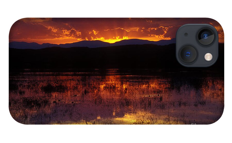 Bosque iPhone 13 Case featuring the photograph Bosque Sunset - orange by Steven Ralser