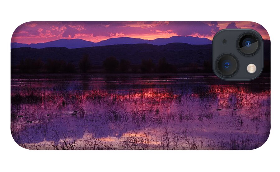 Bosque iPhone 13 Case featuring the photograph Bosque sunset - purple by Steven Ralser