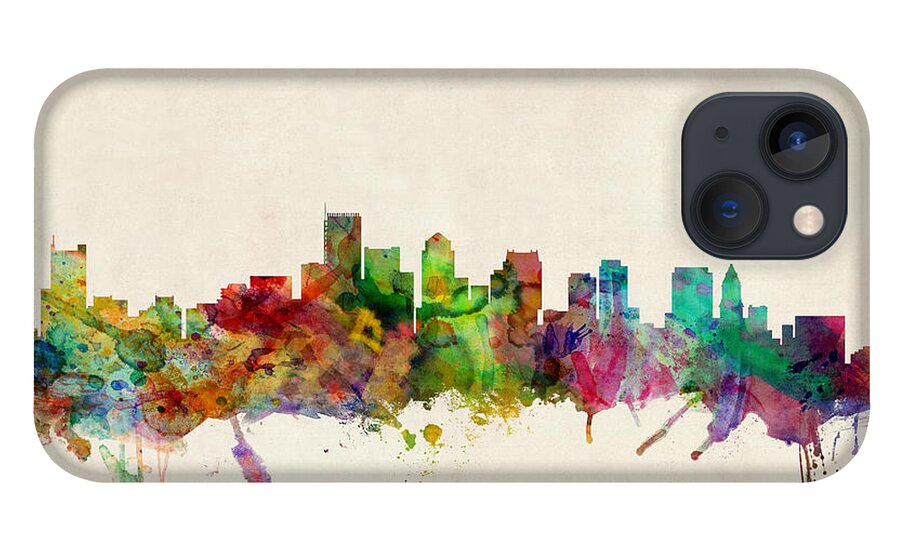 #faatoppicks iPhone 13 Case featuring the digital art Boston Skyline by Michael Tompsett