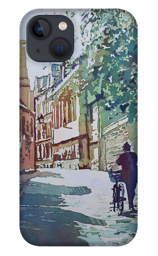 Oxford iPhone 13 Case featuring the painting Brasenose Lane by Jenny Armitage
