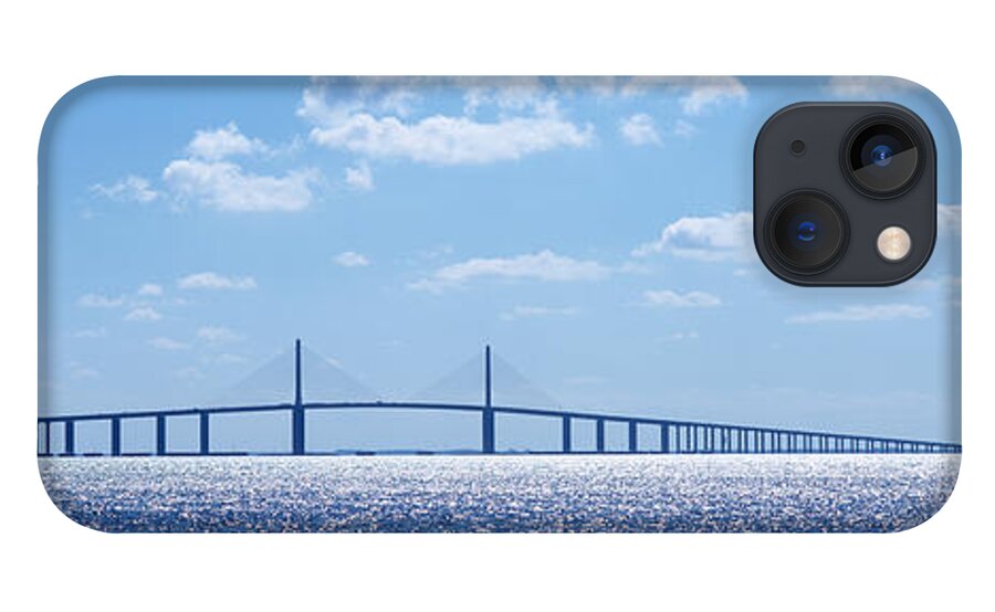 Photography iPhone 13 Case featuring the photograph Bridge Across A Bay, Sunshine Skyway by Panoramic Images
