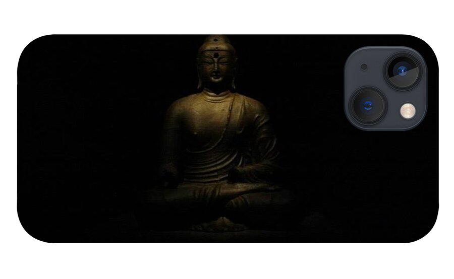 Buddha iPhone 13 Case featuring the photograph Buddha in the dark center by K Burn