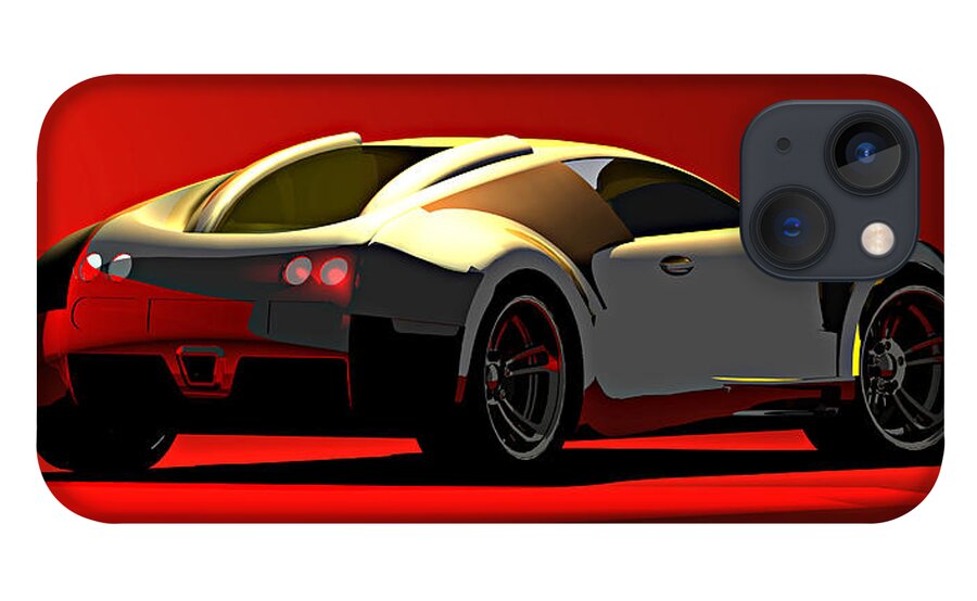 Bugatti iPhone 13 Case featuring the digital art Bugatti Veyron by Andrei SKY