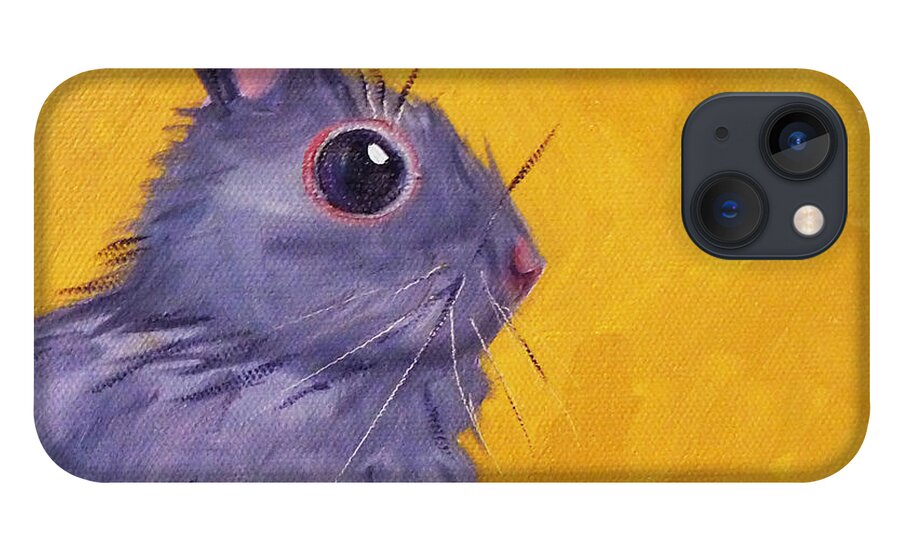 Quiet iPhone 13 Case featuring the painting Bunny by Nancy Merkle