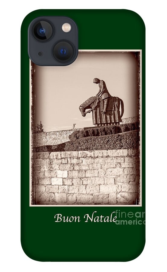 Italian iPhone 13 Case featuring the photograph Buon Natale with St Francis by Prints of Italy