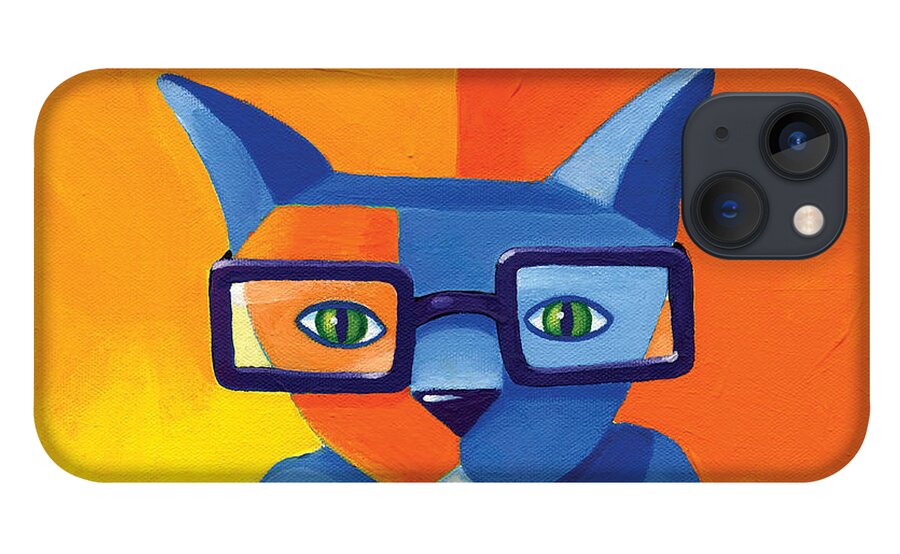 Cat iPhone 13 Case featuring the painting Business Cat by Mike Lawrence