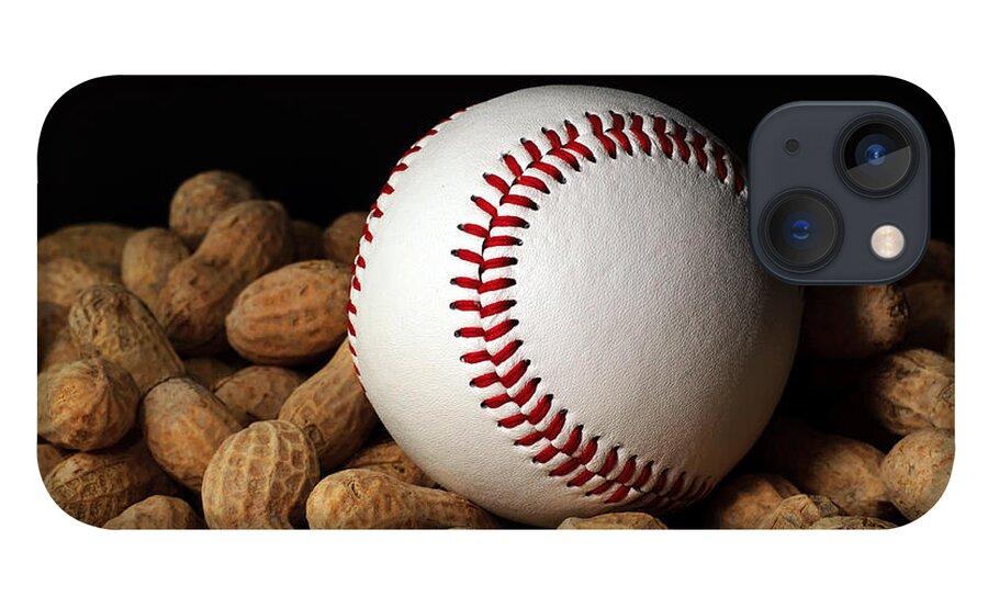Andee Design Baseball iPhone 13 Case featuring the photograph Buy Me Some Peanuts - Baseball - Nuts - Snack - Sport by Andee Design
