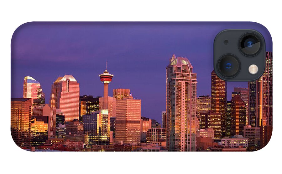 Dawn iPhone 13 Case featuring the photograph Calgary Skyline At Dawn With City by Michael Interisano / Design Pics
