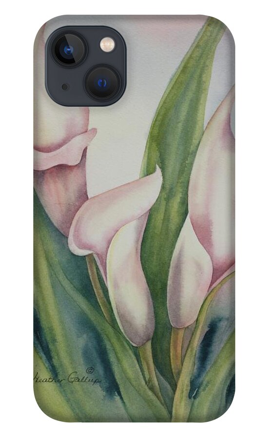 Calla Lilies iPhone 13 Case featuring the painting Calla Lilies by Heather Gallup