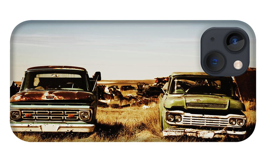 Environmental Damage iPhone 13 Case featuring the photograph Canada, Junk Yard With Old Us Cars by Westend61