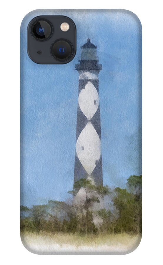 Cape Lookout Lighthouse iPhone 13 Case featuring the photograph Cape Lookout Lighthouse - Watercolor by Kerri Farley